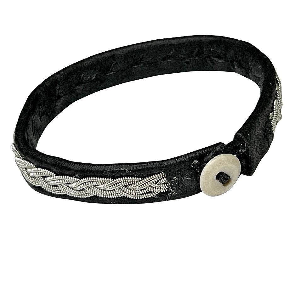 Traditional Sami Bracelet, Thin & Black