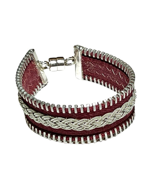 Sami-Style Zipper Bracelet: Red